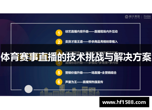体育赛事直播的技术挑战与解决方案